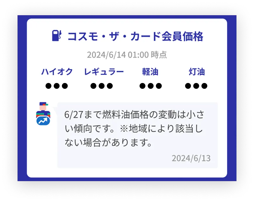 いつものSSのガソリン・軽油等の価格が簡単にわかる!